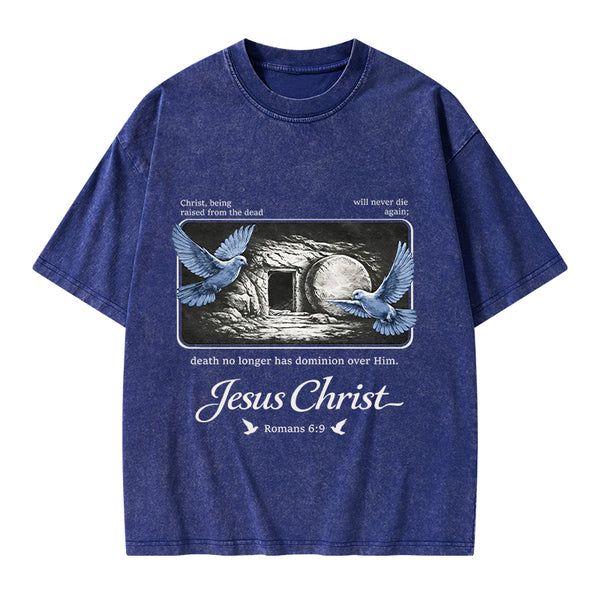 Christ Being Raised From The Dead Christian Washed T-Shirt