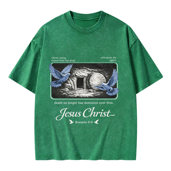 Christ Being Raised From The Dead Christian Washed T-Shirt