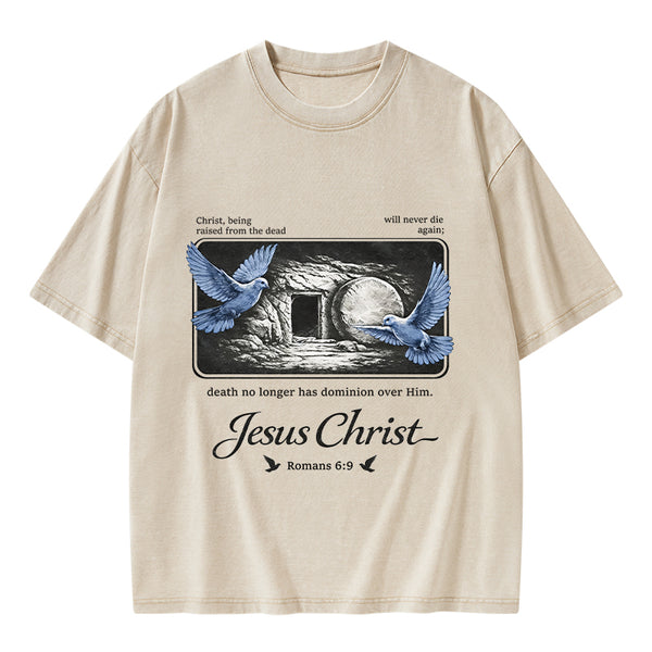 Christ Being Raised From The Dead Christian Washed T-Shirt