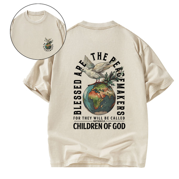 Blessed Are The Peacemakers Christian Washed T-Shirt