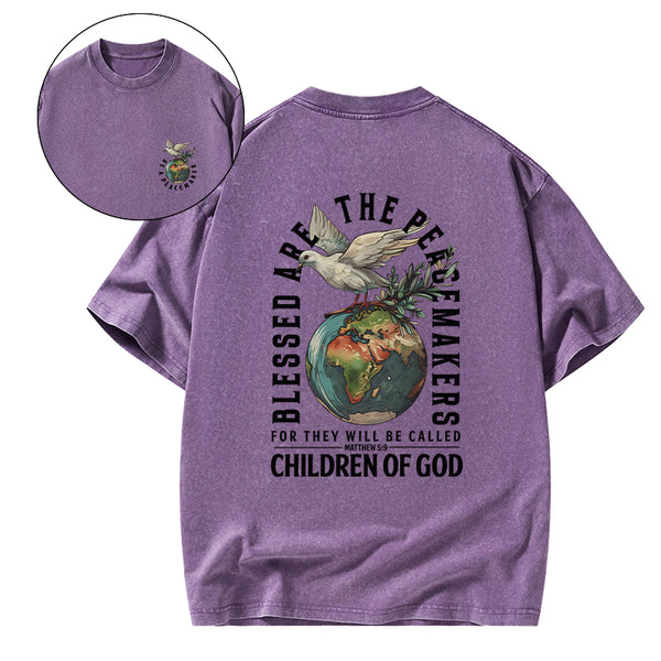 Blessed Are The Peacemakers Christian Washed T-Shirt