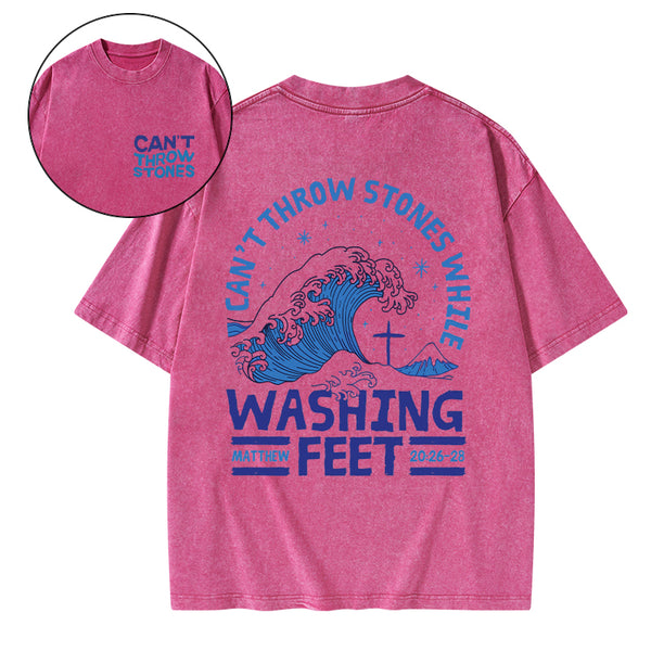 Can't Throw Stones Christian Washed T-Shirt