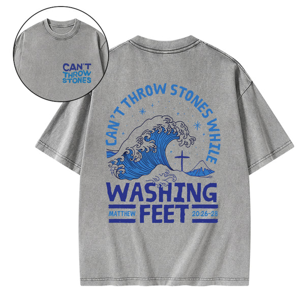 Can't Throw Stones Christian Washed T-Shirt