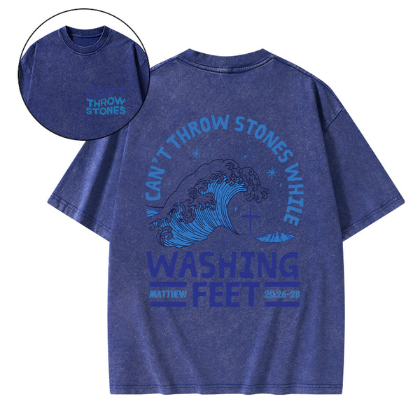 Can't Throw Stones Christian Washed T-Shirt