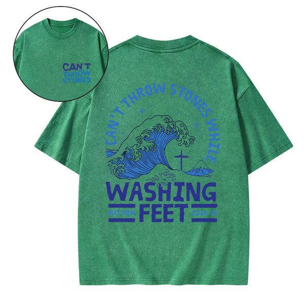 Can't Throw Stones Christian Washed T-Shirt