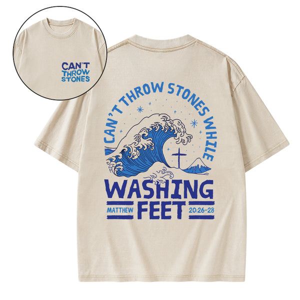 Can't Throw Stones Christian Washed T-Shirt