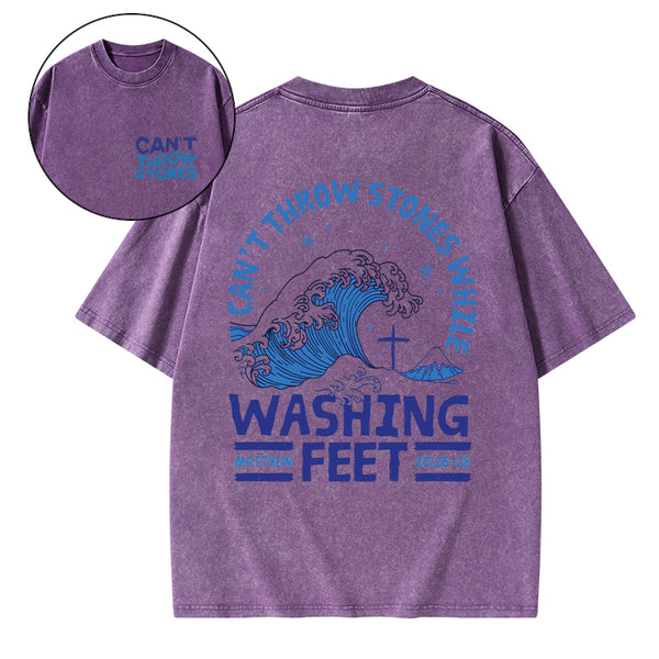 Can't Throw Stones Christian Washed T-Shirt