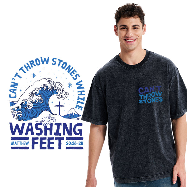 Can't Throw Stones Christian Washed T-Shirt