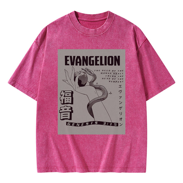 Evangelion Chirstian Washed T-Shirt
