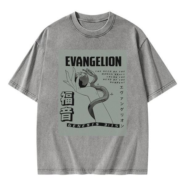 Evangelion Chirstian Washed T-Shirt