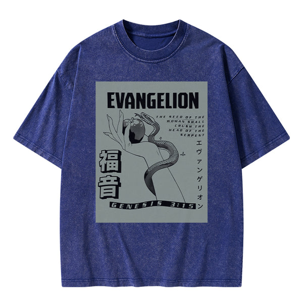 Evangelion Chirstian Washed T-Shirt