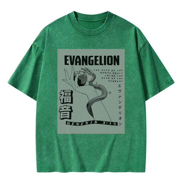 Evangelion Chirstian Washed T-Shirt