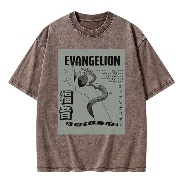 Evangelion Chirstian Washed T-Shirt