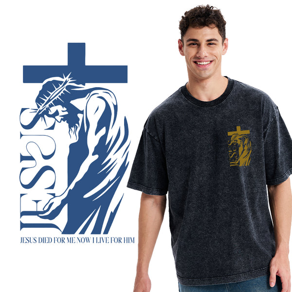 Jesus Died For Me Chirstian Washed T-Shirt
