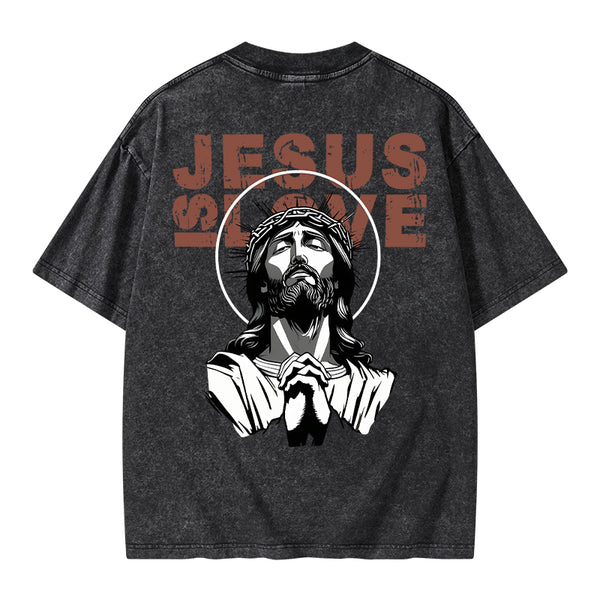 GC-WTSA0342 Jesus Is Alive Chirstian Washed T-Shirt
