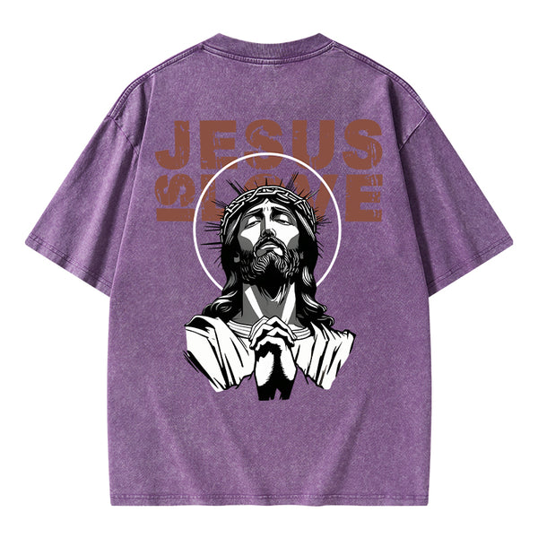 GC-WTSA0342 Jesus Is Alive Chirstian Washed T-Shirt