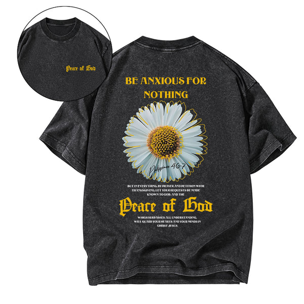 GC-WTSA0355 Be Anxious For Nothing Christian Washed T-Shirt