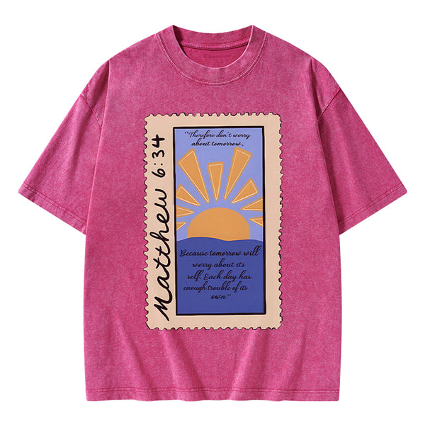 GC-WTSA0392 Therefore Don't Worry Christian Washed T-Shirt