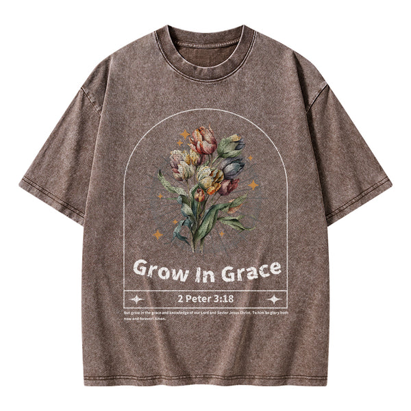 GC-WTSA0405 Grow In Grace Christian Washed T-Shirt