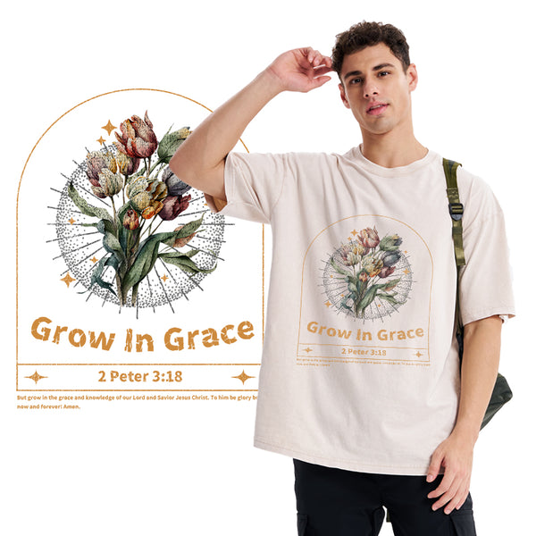 GC-WTSA0405 Grow In Grace Christian Washed T-Shirt