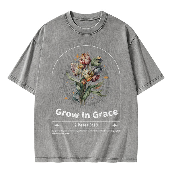 GC-WTSA0405 Grow In Grace Christian Washed T-Shirt
