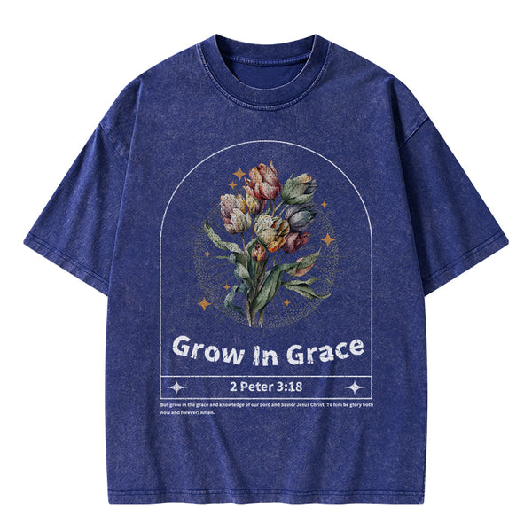 GC-WTSA0405 Grow In Grace Christian Washed T-Shirt