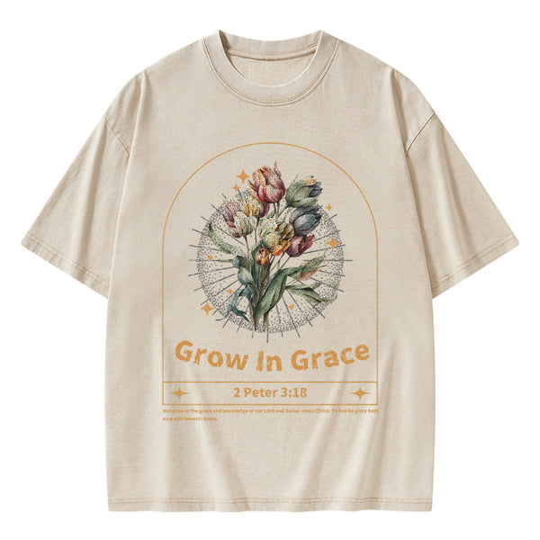 GC-WTSA0405 Grow In Grace Christian Washed T-Shirt