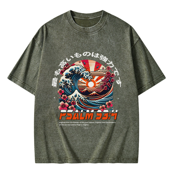 GC-WTSA0417 The Lord On High Is Mighty Christian Washed T-Shirt