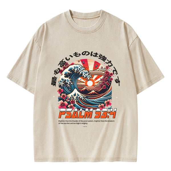 GC-WTSA0417 The Lord On High Is Mighty Christian Washed T-Shirt