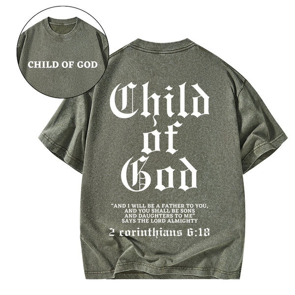 GC-WTSA0446 Child Of God Christian Washed T-Shirt