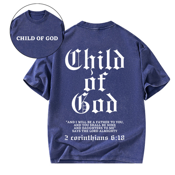 GC-WTSA0446 Child Of God Christian Washed T-Shirt