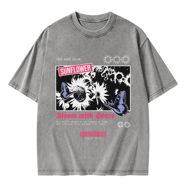 GC-WTSA0453 Bloom With Grace Christian Washed T-Shirt