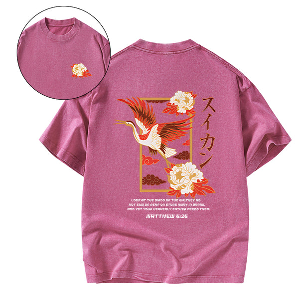 Look At The Birds Christian Washed T-Shirt