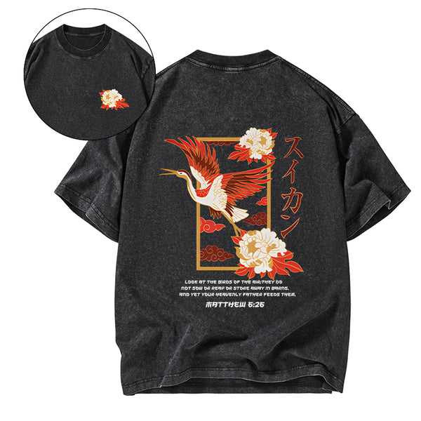 Look At The Birds Christian Washed T-Shirt