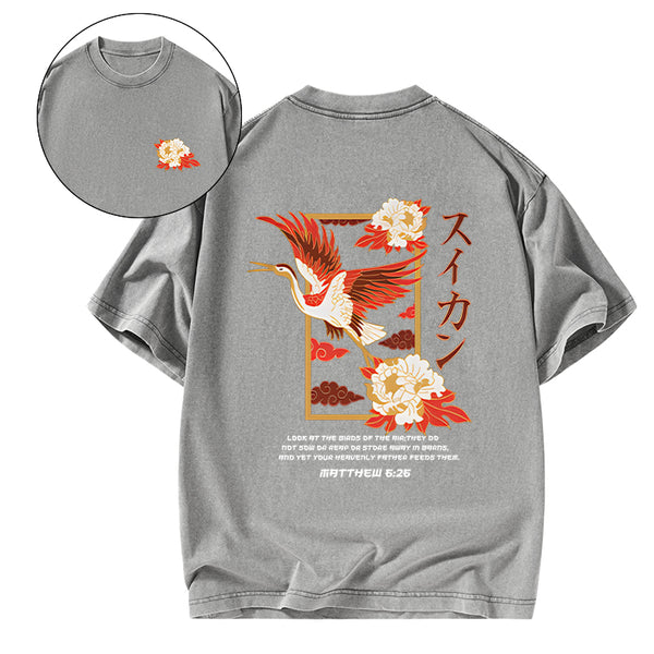 Look At The Birds Christian Washed T-Shirt