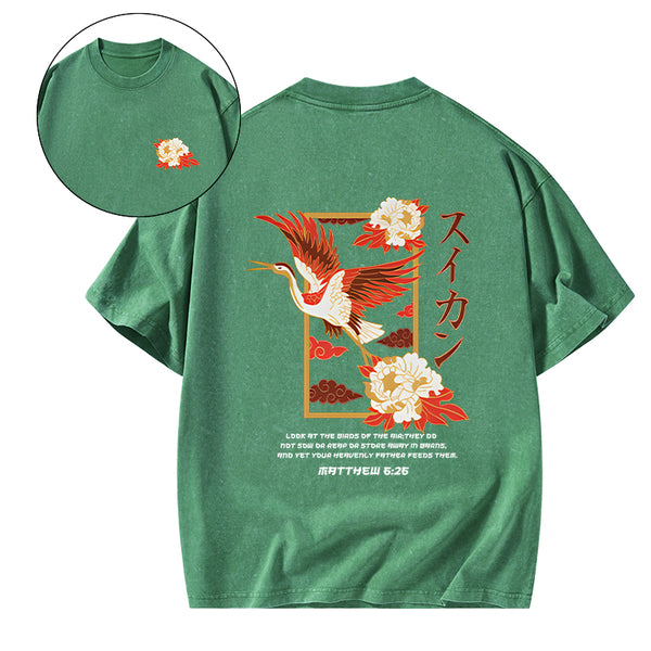 Look At The Birds Christian Washed T-Shirt