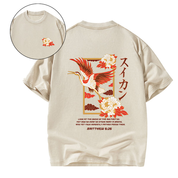 Look At The Birds Christian Washed T-Shirt