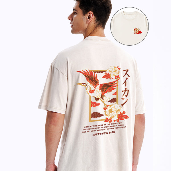 Look At The Birds Christian Washed T-Shirt