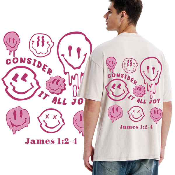 GC-WTSA0541 Consider It All Joy Christian Washed T-Shirt