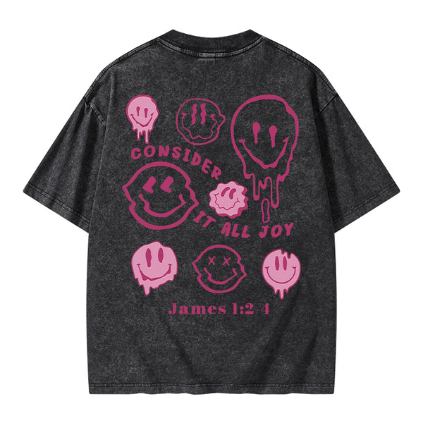 GC-WTSA0541 Consider It All Joy Christian Washed T-Shirt