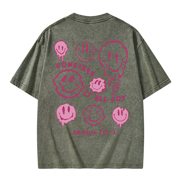 GC-WTSA0541 Consider It All Joy Christian Washed T-Shirt