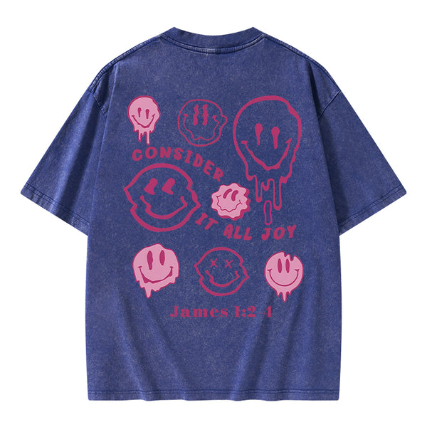 GC-WTSA0541 Consider It All Joy Christian Washed T-Shirt