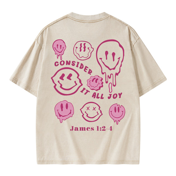 GC-WTSA0541 Consider It All Joy Christian Washed T-Shirt