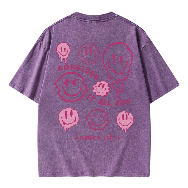 GC-WTSA0541 Consider It All Joy Christian Washed T-Shirt