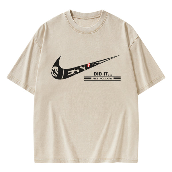 GC-WTSA0556 Jesus Did It Christian Washed T-Shirt