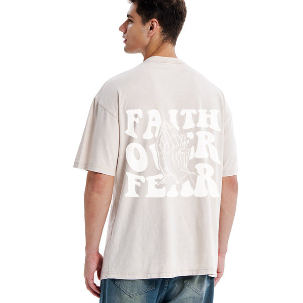 Faith Over Fear Christian Washed T-Shirt