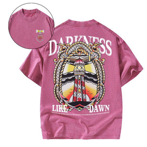 GC-WTSA0614 Darkness Like Dawn Christian Washed T-Shirt