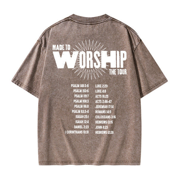 GC-WTSA0627 Made To Worship Christian Washed T-Shirt