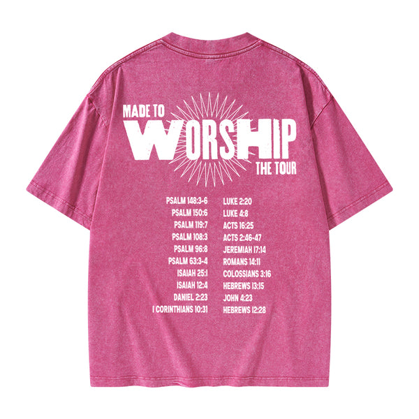 GC-WTSA0627 Made To Worship Christian Washed T-Shirt