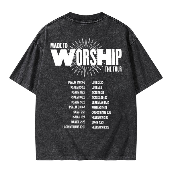 GC-WTSA0627 Made To Worship Christian Washed T-Shirt